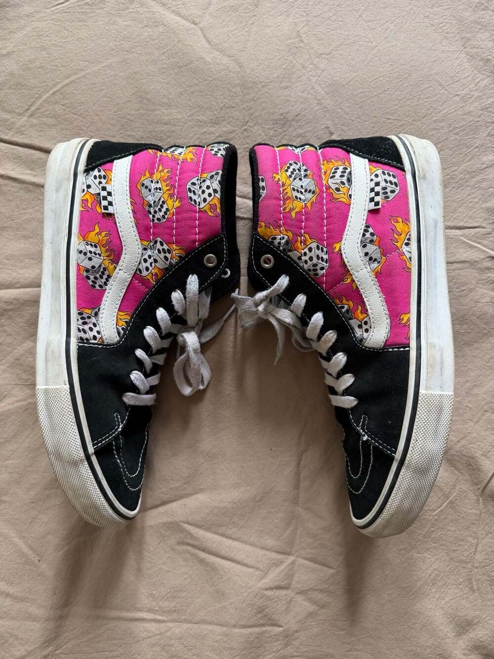 Vans Skate Sk8-Hi Fuchsia Fedora Dice Casual Authentic Shoe Sneaker Mens US Size
